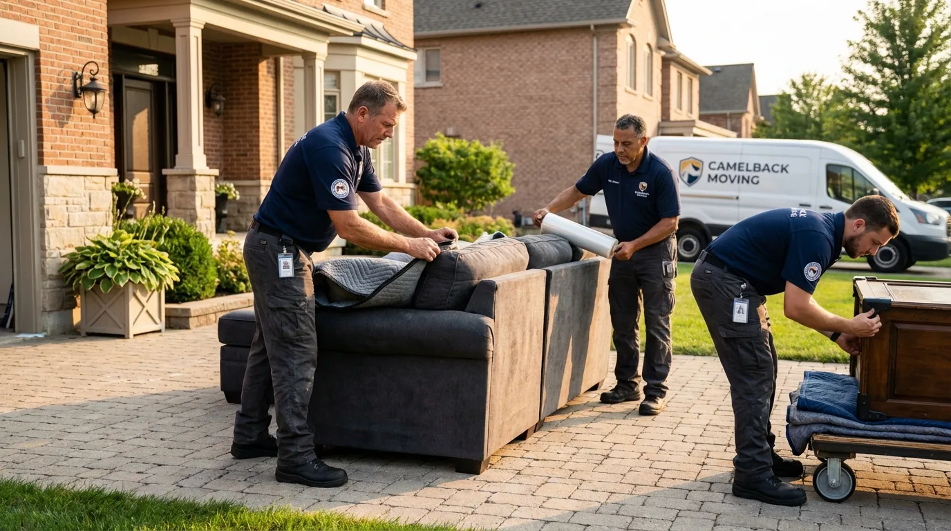 Large estate moving crew wrapping furniture in Wiggins, MS